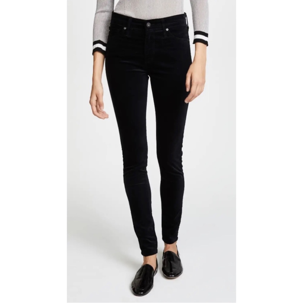 AG The Legging Super Skinny- black velvet, size 24R